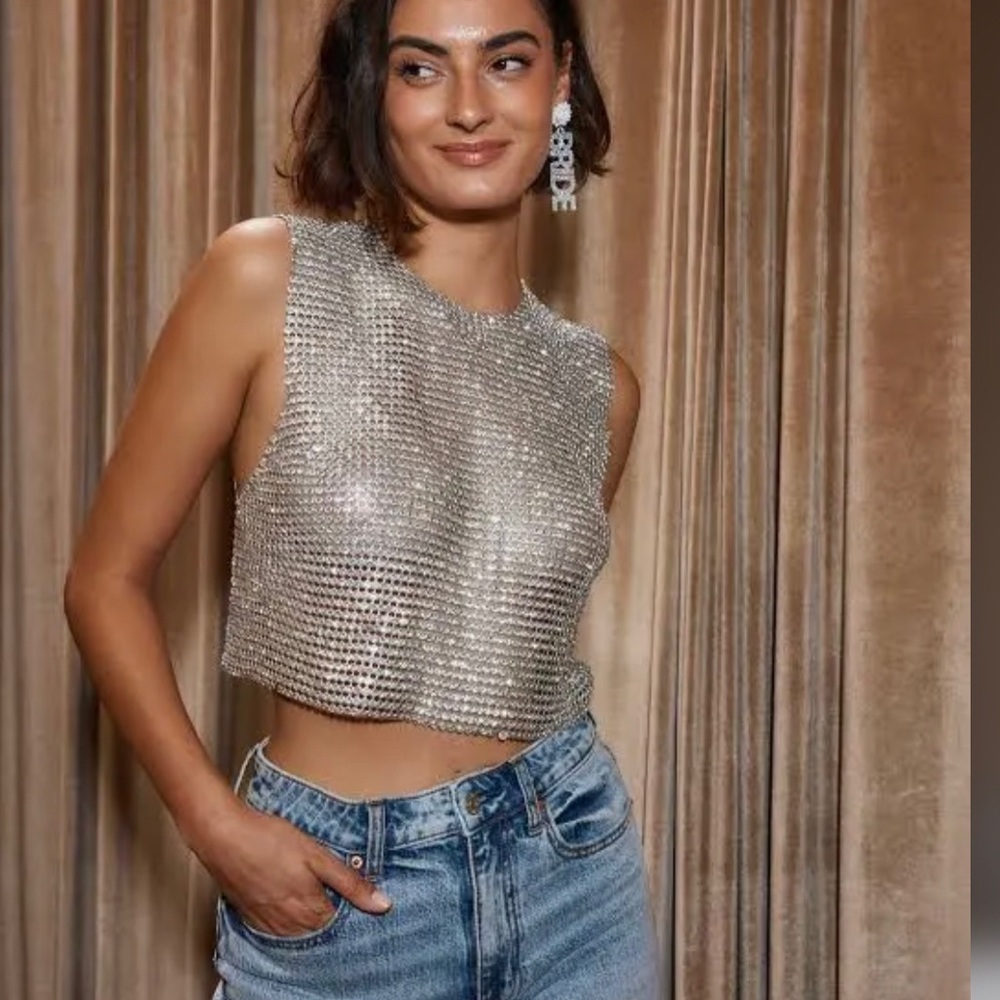 12th Tribe She's A Gem Rhinestone Tank